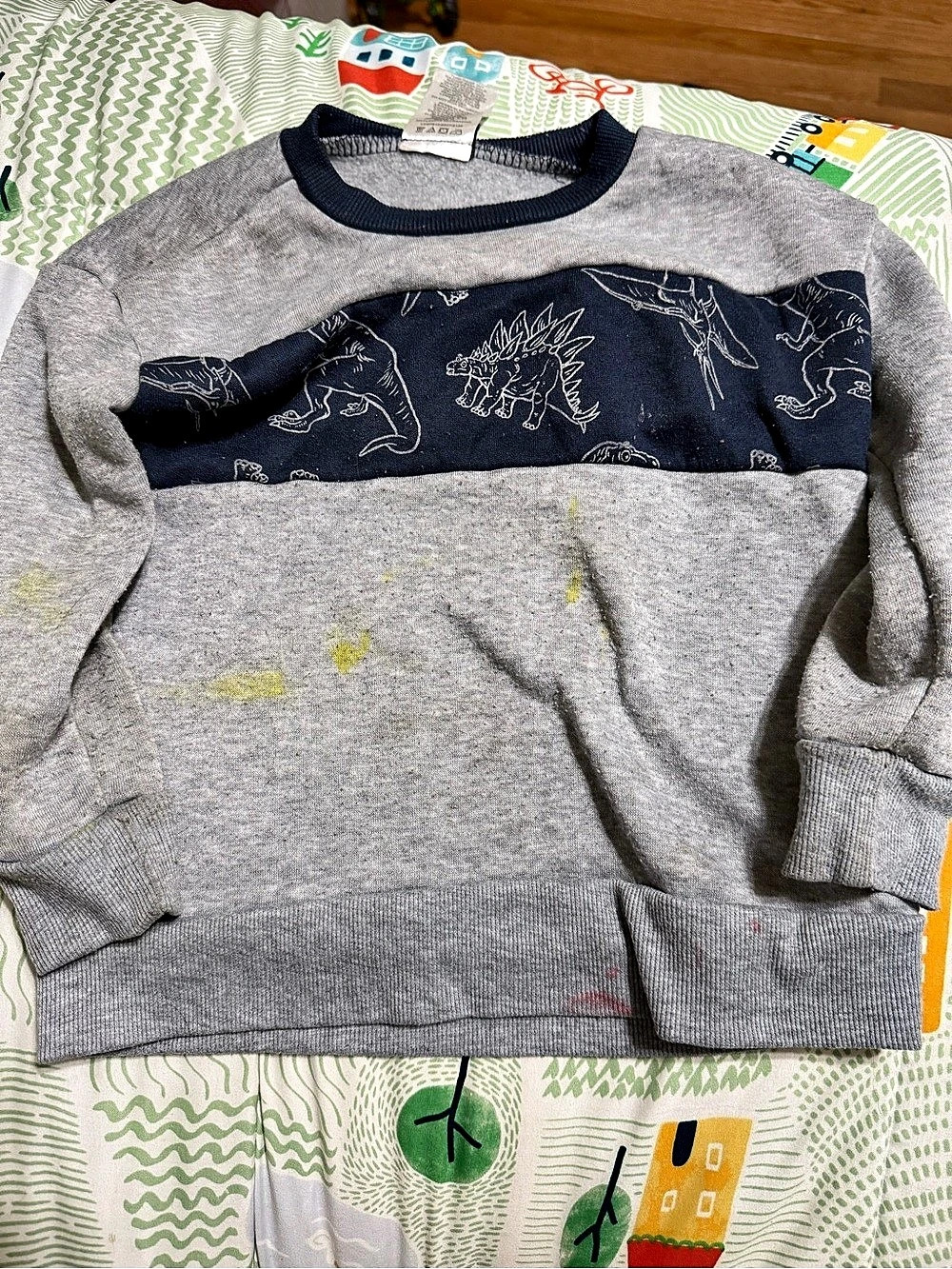 Kids Gray & Blue Animal Print Sweater